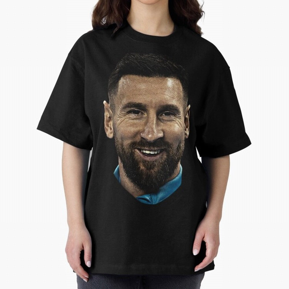 Messi Iconic Smile - Streetwear Style Portrait Premium T-Shirt Relive Legendary Nights from FIFA World Cup 2026 Group Stage Spirit, Connected to France and Portugal, Neymar, Supporter Pride, Iconic Celebrations, Legendary Names and Global Match Day