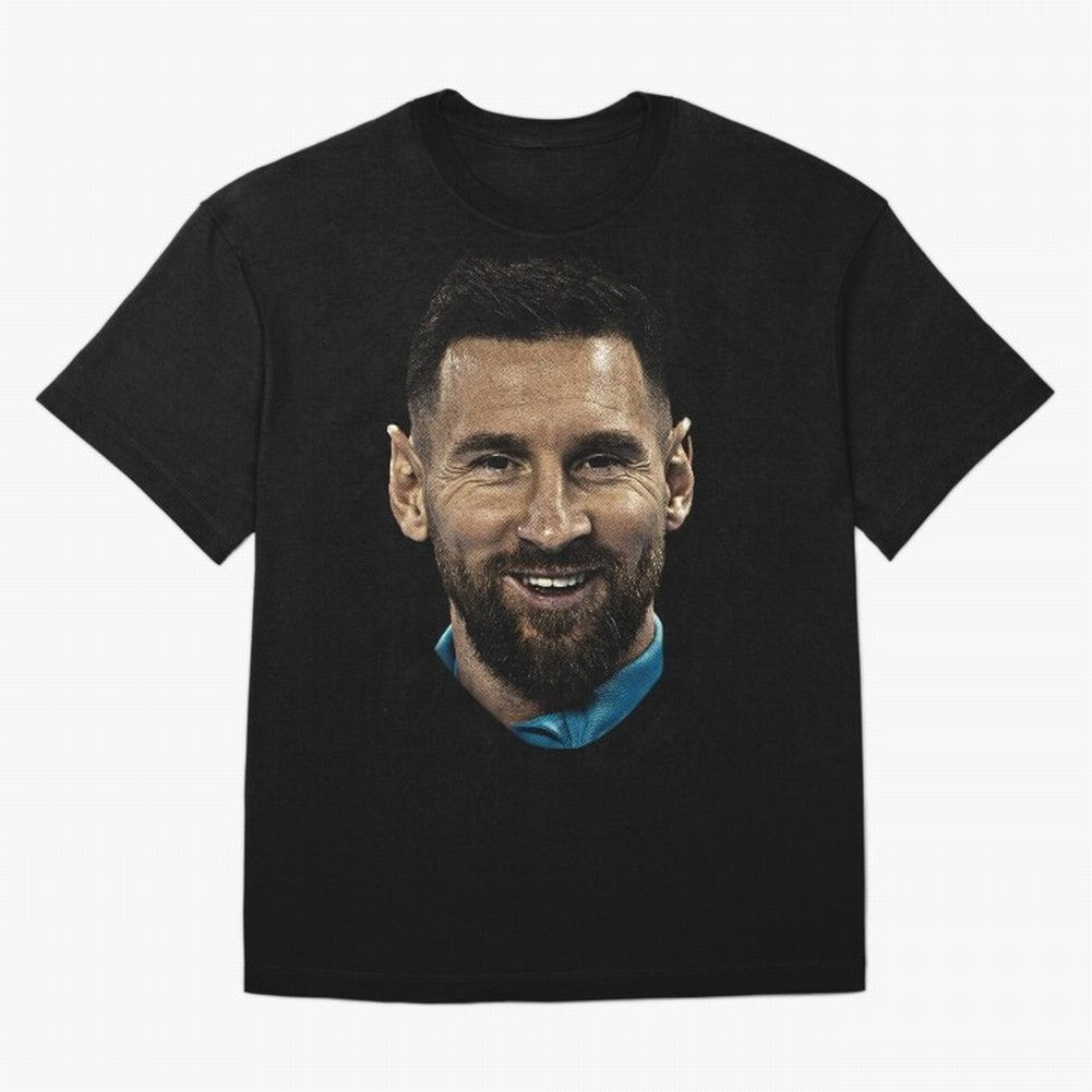 Messi Iconic Smile - Streetwear Style Portrait Premium T-Shirt Relive Legendary Nights from FIFA World Cup 2026 Group Stage Spirit, Connected to France and Portugal, Neymar, Supporter Pride, Iconic Celebrations, Legendary Names and Global Match Day
