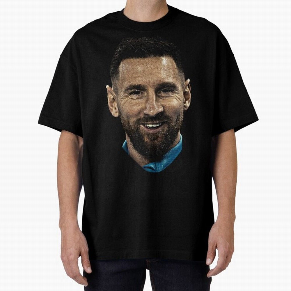 Messi Iconic Smile - Streetwear Style Portrait Premium T-Shirt Relive Legendary Nights from FIFA World Cup 2026 Group Stage Spirit, Connected to France and Portugal, Neymar, Supporter Pride, Iconic Celebrations, Legendary Names and Global Match Day