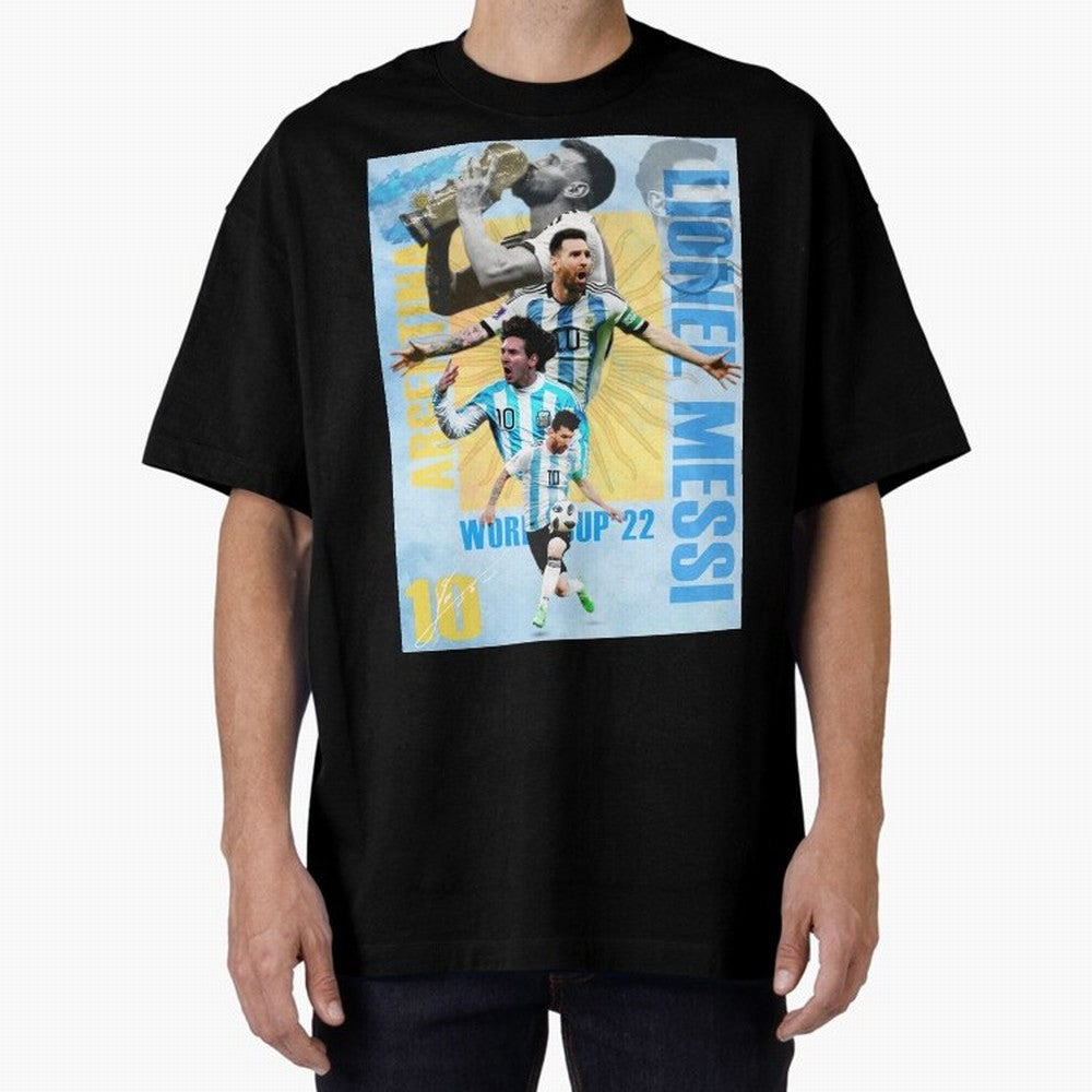 Lionel Messi Argentina World Cup Victory Poster - 2022 Soccer Champion Wall Art Premium T-Shirt Celebrate Supporters United by FIFA World Cup 2026 Made for Messi, England, France and Netherlands Energy, Vintage Soccer Flavor, Modern Football Stars,