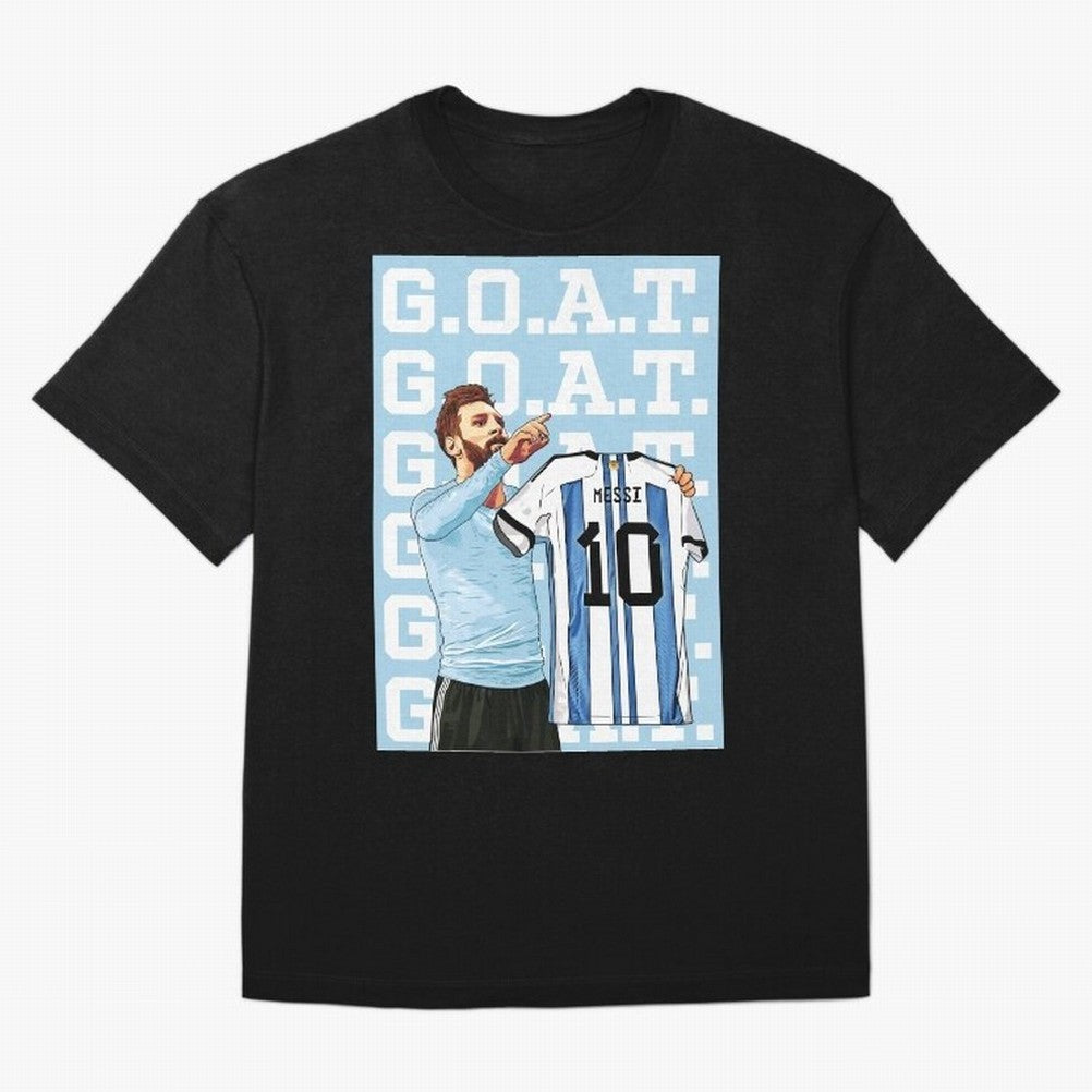 Lionel Messi Goat Premium T-Shirt Get Ready for the FIFA World Cup 2026 Journey through Messi and Cristiano Ronaldo Highlights, Portugal, Spain and Germany Pride, Global Supporter Spirit, Legendary Goals, National Colors and Tournament Celebration;