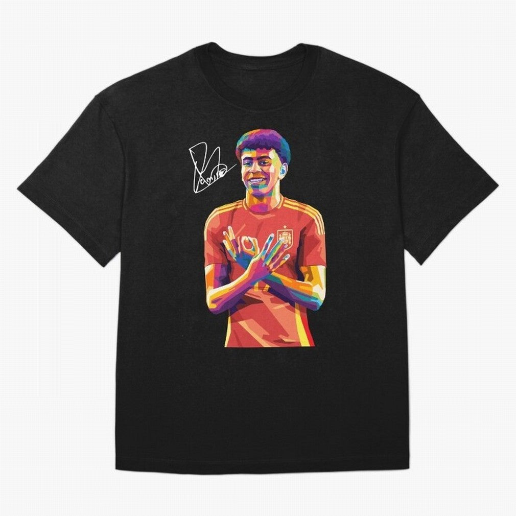 Lamine Yamal Wpap Pop Art Classic T-Shirt Show Your Love for FIFA World Cup 2026 Spirit, with Portugal, Spain and Germany, Messi, CR7 and Mbappe, Stadium Chants, National Pride, Trophy Dreams and Unforgettable Football Memories; Ideal for Fans Who