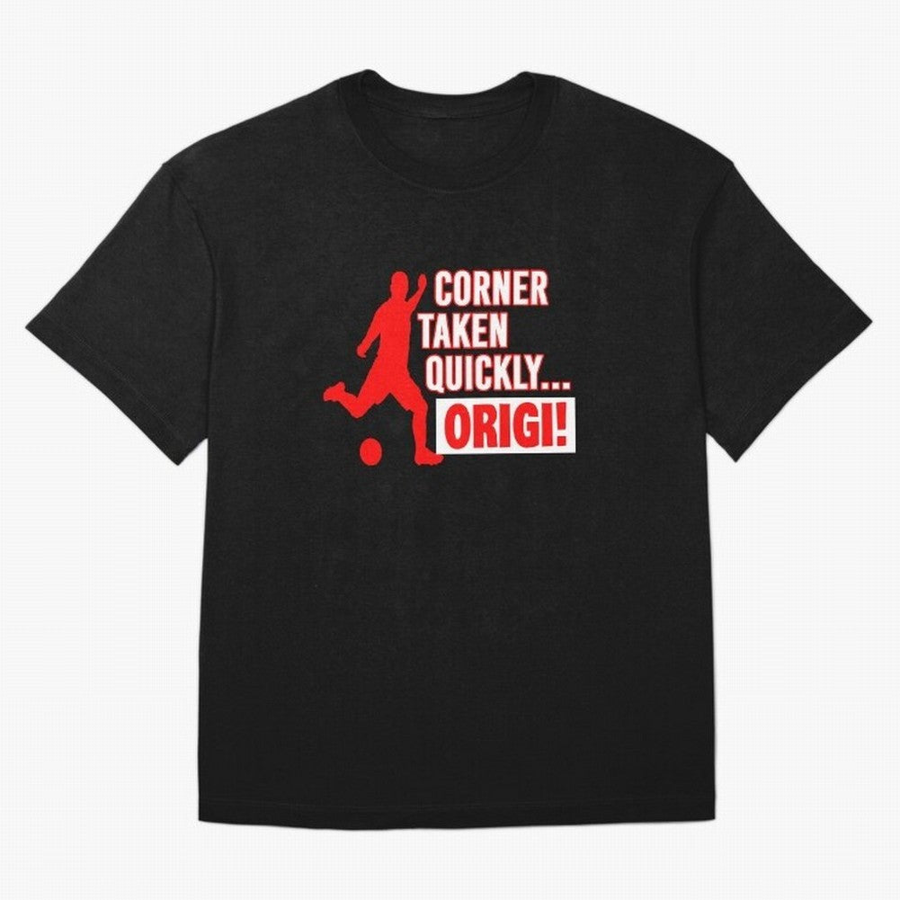 Corner Taken Quickly Origi (Red) Essential T-Shirt Support Match Day Hype around FIFA World Cup 2026 USA Canada Mexico, Cristiano Ronaldo, Haaland and CR7, France and Portugal, Champion Mindset, Group Stage Buzz, Knockout Tension and Passionate Fan
