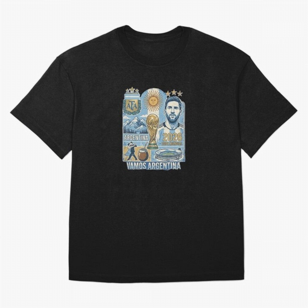 Argentina 2026 ¨C Copa Mundial Spirit Classic T-Shirt Join the Countdown to FIFA World Cup 2026 USA Canada Mexico with Neymar, Haaland and Cristiano Ronaldo, Brazil, Portugal and Argentina Energy, Classic Soccer Heritage, Championship Pressure, Fan