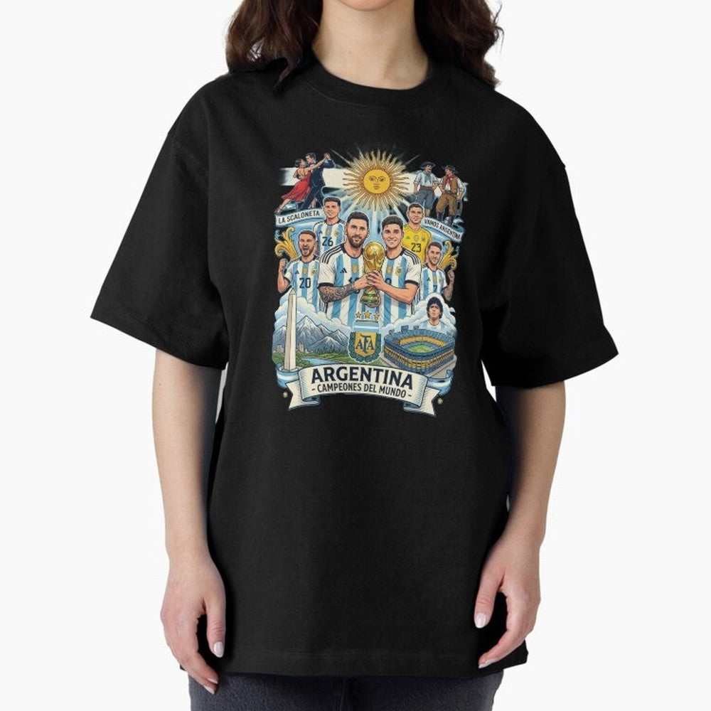 Argentina 2026 ¨C Copa Mundial Spirit Classic T-Shirt Celebrate Football Heritage in Global Football Passion for FIFA World Cup 2026 Group Stage, Connected to Haaland, England, France and Netherlands, Global Supporter Spirit, Legendary Goals,