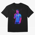 Messi The Goat Art Neon Synthwave Cyberpunk ¨C Retro Futuristic Classic T-Shirt Embrace the FIFA World Cup 2026 Group Stage Journey through Haaland Highlights, France Pride, Retro Football Energy, Iconic Rivalries, Trophy Chase Drama and Stadium