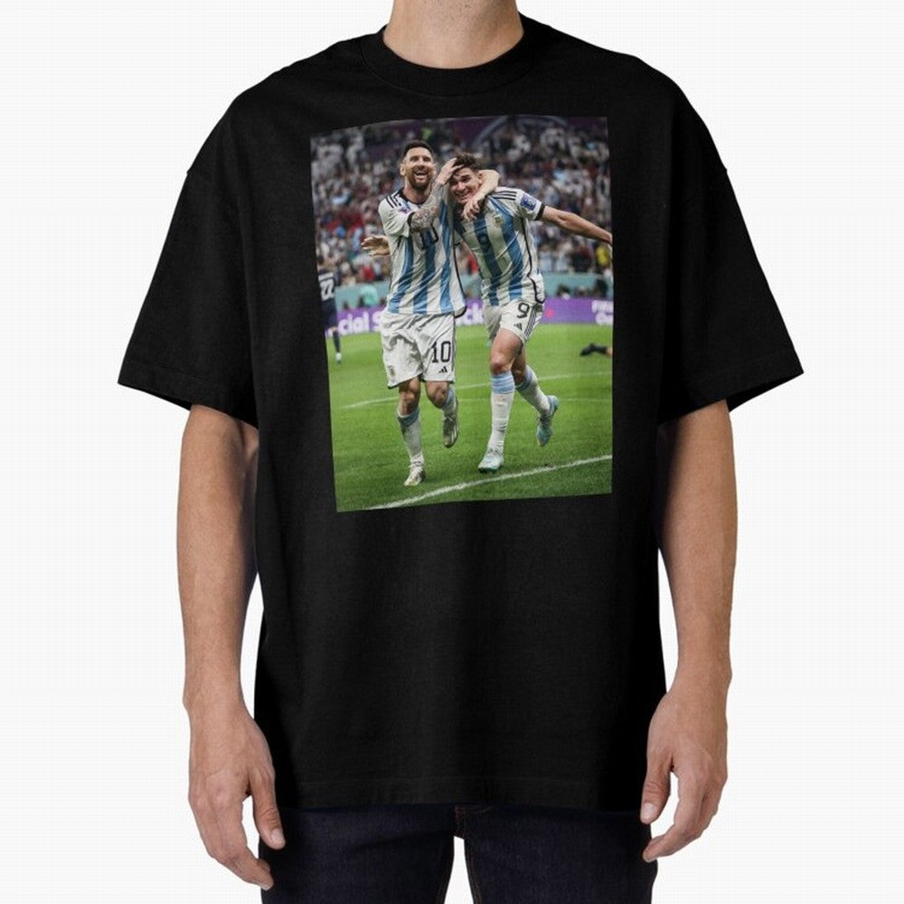 Messi x Alvarez Semifinal Classic T-Shirt Celebrate Fan Favorites in FIFA World Cup 2026 Inspired by Haaland and Mbappe, Brazil, Portugal and Argentina Energy, Football History, Final Match Energy, Crowd Noise and Once in a Lifetime Moments;