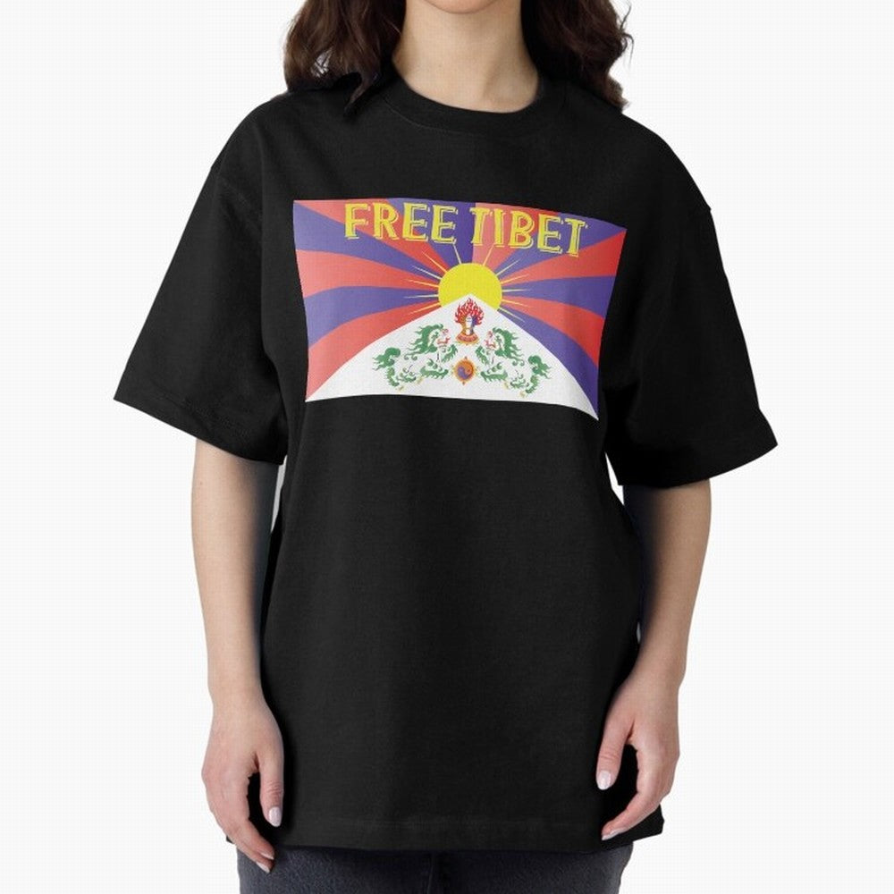 Free Tibet Movement Oversized T-Shirt Honor Champions and Dreams in Match Day Hype around FIFA World Cup 2026 Group Stage, Cristiano Ronaldo, Haaland and CR7, Spain, Tournament Hype, Historic Matchups, Family Viewing Parties and Global Sports