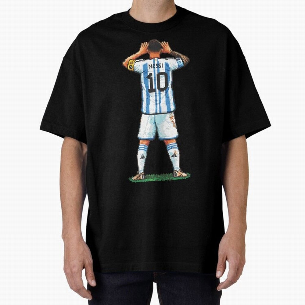 Pixelated Messi Topo Gigio Classic T-Shirt Stand Out with Spirit from FIFA World Cup 2026 USA Canada Mexico for Fans of Mbappe and Neymar and England, France and Netherlands, Bringing Match Day Excitement, Supporter Culture, Golden Goals and Global