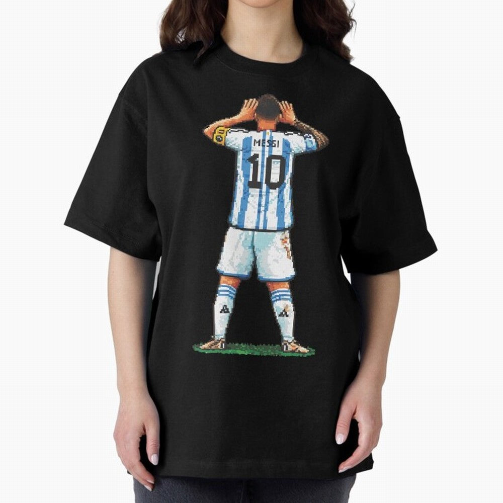 Pixelated Messi Topo Gigio Classic T-Shirt Stand Out with Spirit from FIFA World Cup 2026 USA Canada Mexico for Fans of Mbappe and Neymar and England, France and Netherlands, Bringing Match Day Excitement, Supporter Culture, Golden Goals and Global