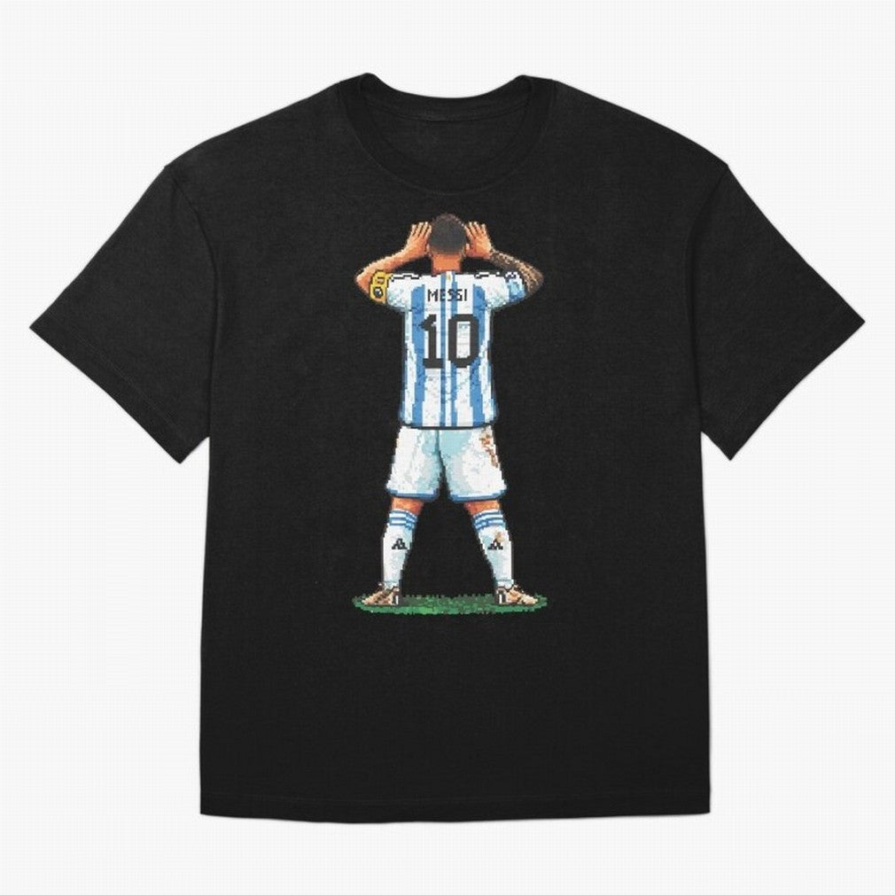 Pixelated Messi Topo Gigio Classic T-Shirt Stand Out with Spirit from FIFA World Cup 2026 USA Canada Mexico for Fans of Mbappe and Neymar and England, France and Netherlands, Bringing Match Day Excitement, Supporter Culture, Golden Goals and Global