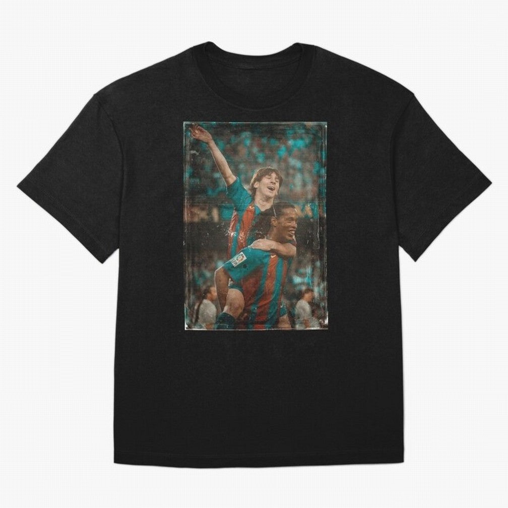 Messi and Ronaldinho Celebration Classic T-Shirt Bring Home Global Football Passion for FIFA World Cup 2026 USA Canada Mexico, Capturing Messi and Cristiano Ronaldo, Argentina and Brazil, Global Supporter Spirit, Legendary Goals, National Colors