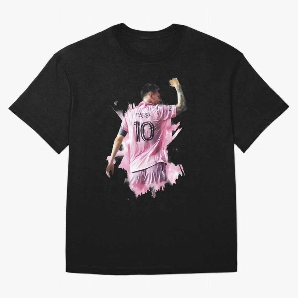Messi Inter Miami Celebration Art ¨C Football Legend in Pink Jersey Classic T-Shirt Show Championship Spirit for FIFA World Cup 2026 Group Stage Inspired by Cristiano Ronaldo, England and Germany Energy, Worldwide Fan Energy, Dramatic Goals,