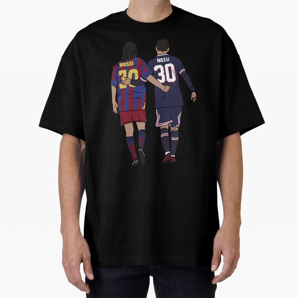 Young Messi and Old Messi Essential T-Shirt Build Global Football Passion for FIFA World Cup 2026 USA Canada Mexico, Inspired by Mbappe and Neymar, Argentina, France and Brazil, Fan Favorite Moments, National Team Passion, Big Match Drama and