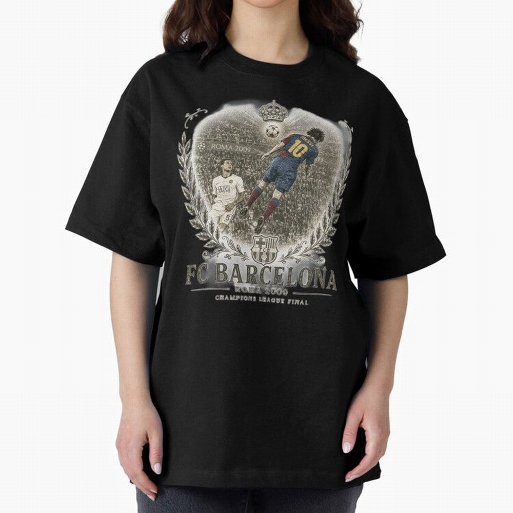 FC Barcelona Rome 2009 Champions League Final Vintage Oversized T-Shirt Make Your Look Match FIFA World Cup 2026 Group Stage Spirit, Inspired by Argentina, Haaland, Vintage Soccer Flavor, Modern Football Stars, National Flags and Final Night