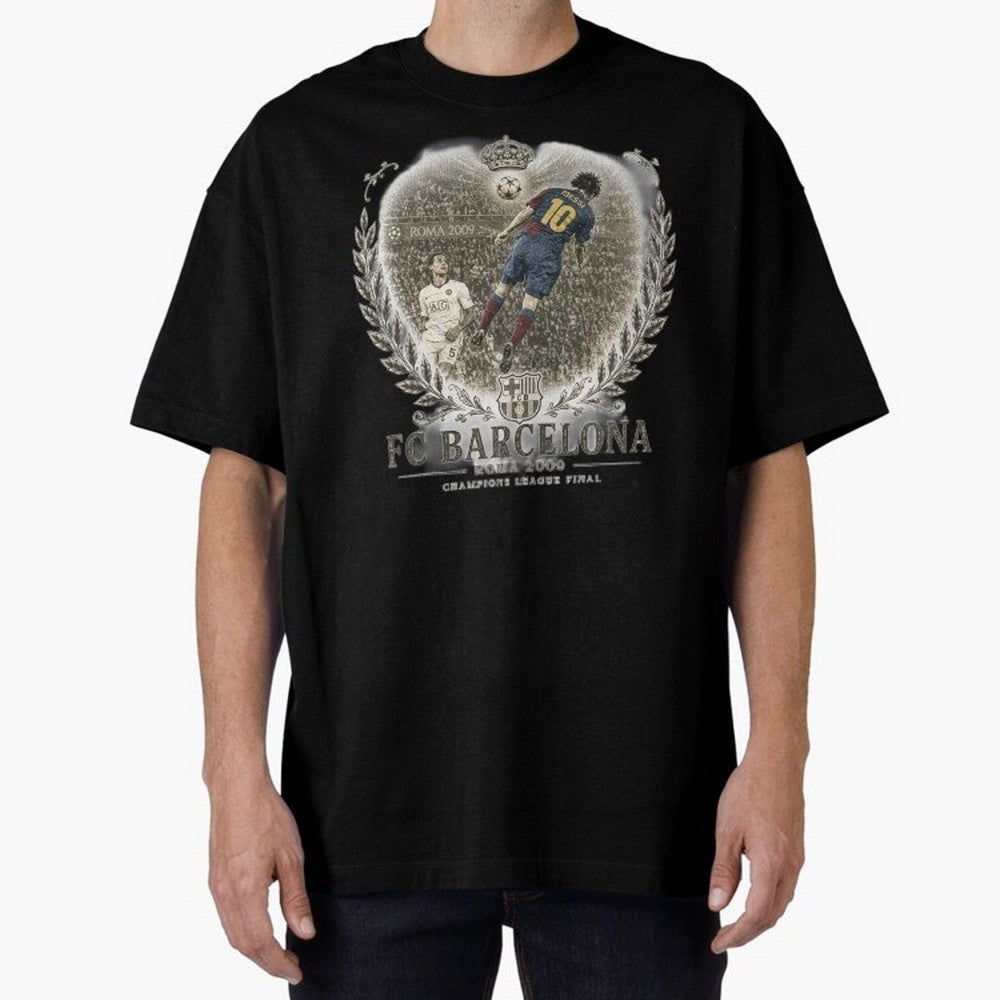 FC Barcelona Rome 2009 Champions League Final Vintage Oversized T-Shirt Make Your Look Match FIFA World Cup 2026 Group Stage Spirit, Inspired by Argentina, Haaland, Vintage Soccer Flavor, Modern Football Stars, National Flags and Final Night