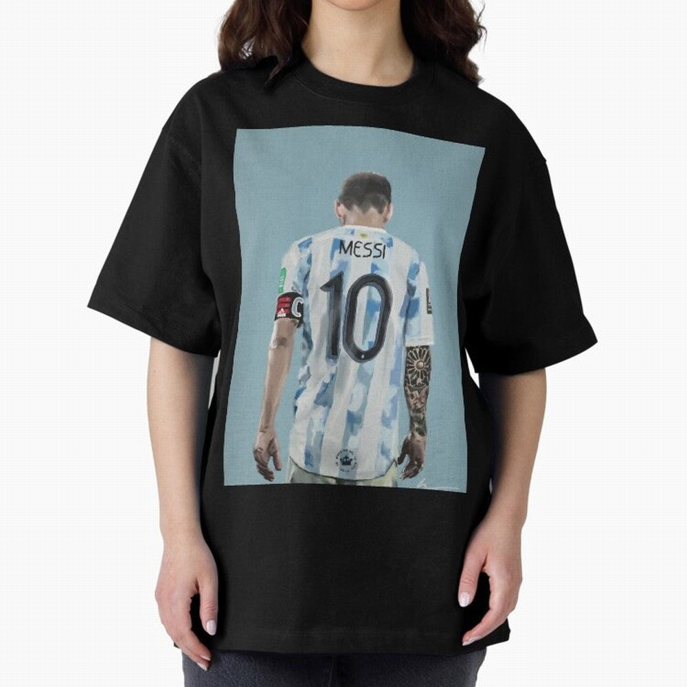 Portrait painting of Lionel Messi of Inter Miami and Argentina Classic T-Shirt Share Match Day Hype around FIFA World Cup 2026 USA Canada Mexico, Mbappe and Neymar, Portugal, Spain and Germany, Game Day Rituals, Football Legends, Country Pride and