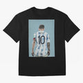 Portrait painting of Lionel Messi of Inter Miami and Argentina Classic T-Shirt Share Match Day Hype around FIFA World Cup 2026 USA Canada Mexico, Mbappe and Neymar, Portugal, Spain and Germany, Game Day Rituals, Football Legends, Country Pride and