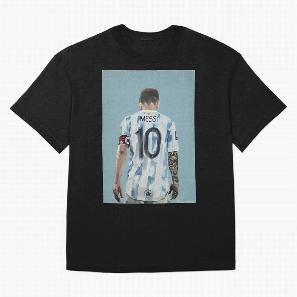 Portrait painting of Lionel Messi of Inter Miami and Argentina Classic T-Shirt Share Match Day Hype around FIFA World Cup 2026 USA Canada Mexico, Mbappe and Neymar, Portugal, Spain and Germany, Game Day Rituals, Football Legends, Country Pride and