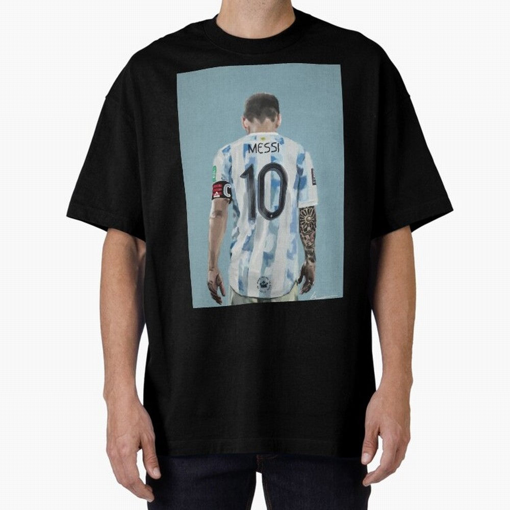 Portrait painting of Lionel Messi of Inter Miami and Argentina Classic T-Shirt Share Match Day Hype around FIFA World Cup 2026 USA Canada Mexico, Mbappe and Neymar, Portugal, Spain and Germany, Game Day Rituals, Football Legends, Country Pride and