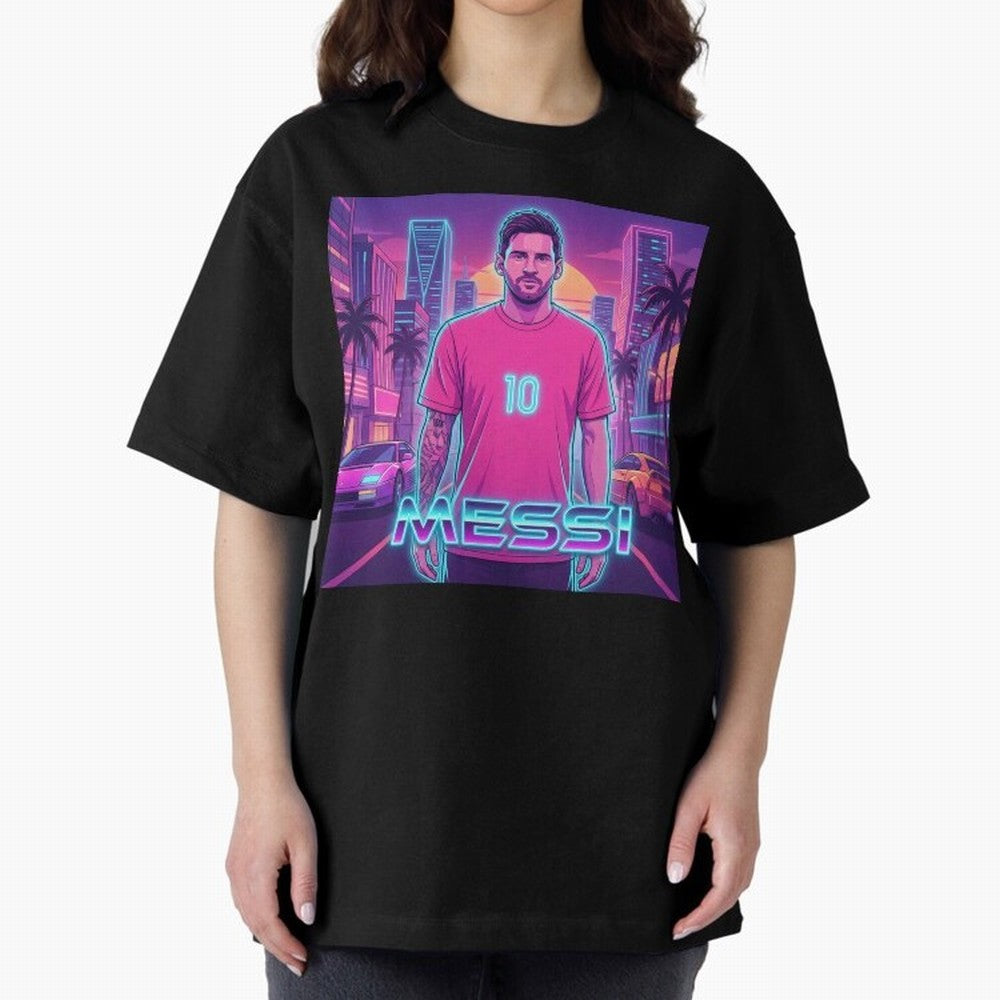 Inter Miami? Football Legend Messi Cyberpunk Retro Futurist Design (Version 3) Classic T-Shirt Follow the Final Road of Global Football Passion for FIFA World Cup 2026 USA Canada Mexico, Driven by Cristiano Ronaldo, Haaland and CR7, Brazil, Vintage
