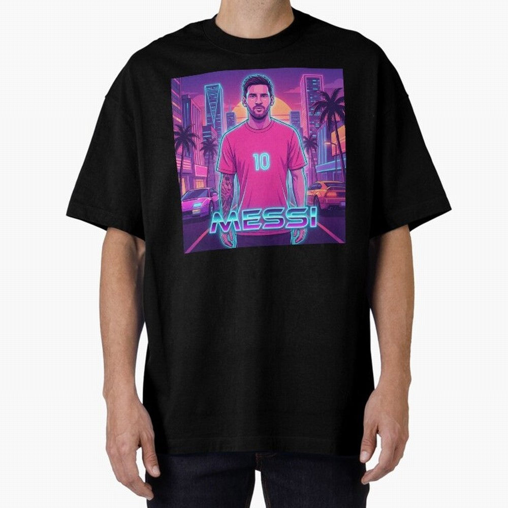 Inter Miami? Football Legend Messi Cyberpunk Retro Futurist Design (Version 3) Classic T-Shirt Follow the Final Road of Global Football Passion for FIFA World Cup 2026 USA Canada Mexico, Driven by Cristiano Ronaldo, Haaland and CR7, Brazil, Vintage
