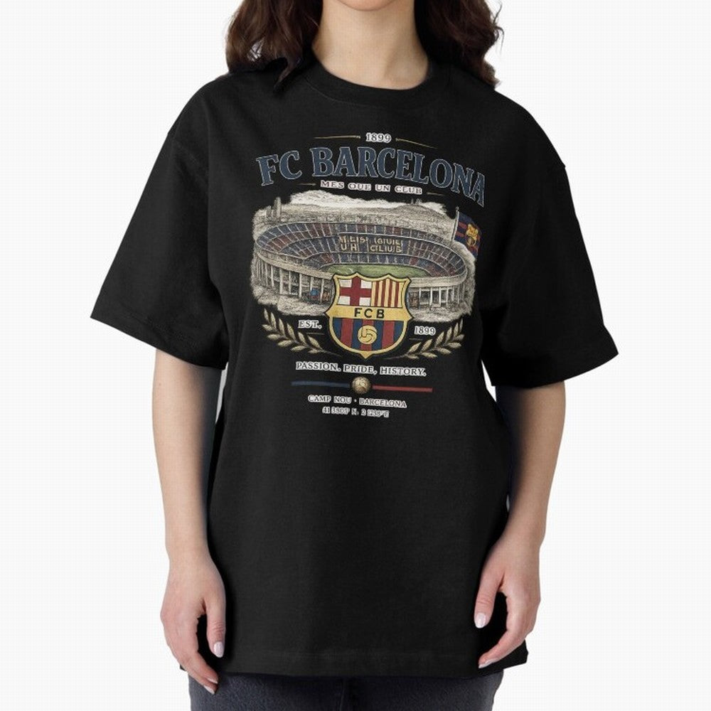 FC Barcelona Vintage Football Streetwear Oversized T-Shirt Celebrate Football Dreams Across Match Day Hype around FIFA World Cup 2026 Group Stage, Messi, Argentina, Game Day Rituals, Football Legends, Country Pride and the Road to the Final;