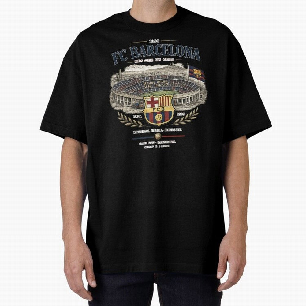 FC Barcelona Vintage Football Streetwear Oversized T-Shirt Celebrate Football Dreams Across Match Day Hype around FIFA World Cup 2026 Group Stage, Messi, Argentina, Game Day Rituals, Football Legends, Country Pride and the Road to the Final;