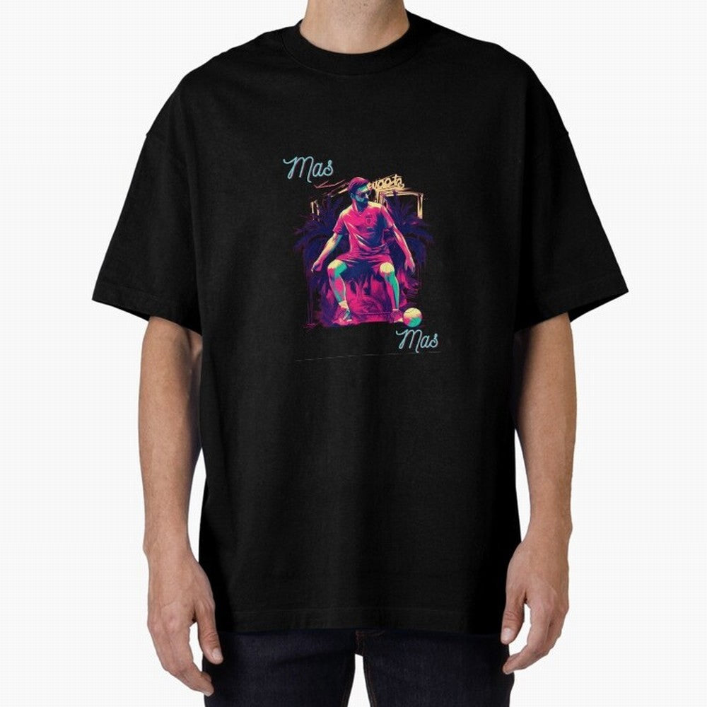 Messi Mas Messi Oversized T-Shirt Celebrate Golden Goal Energy in FIFA World Cup 2026 USA Canada Mexico for Fans of Haaland and Mbappe and Brazil, Portugal and Argentina, Bringing Sports Nostalgia, International Competition, Famous Players and