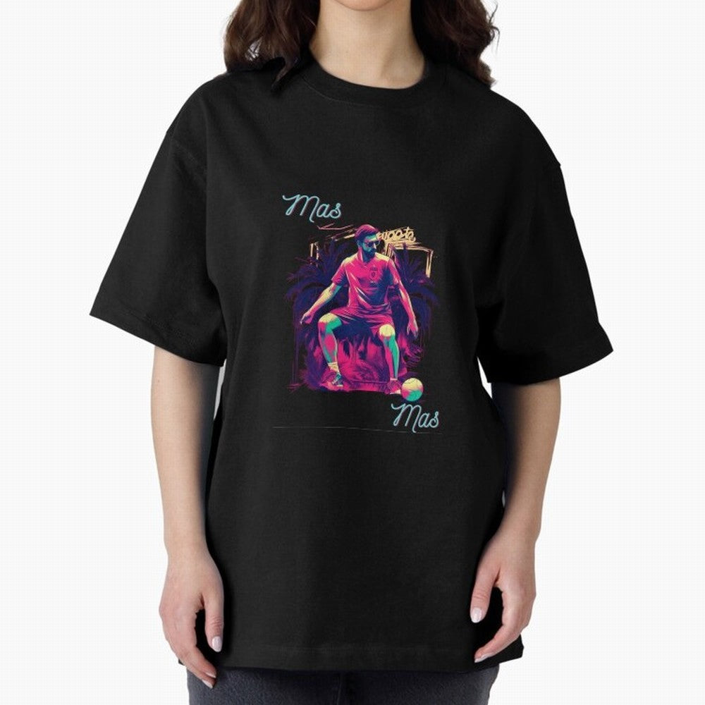 Messi Mas Messi Oversized T-Shirt Celebrate Golden Goal Energy in FIFA World Cup 2026 USA Canada Mexico for Fans of Haaland and Mbappe and Brazil, Portugal and Argentina, Bringing Sports Nostalgia, International Competition, Famous Players and