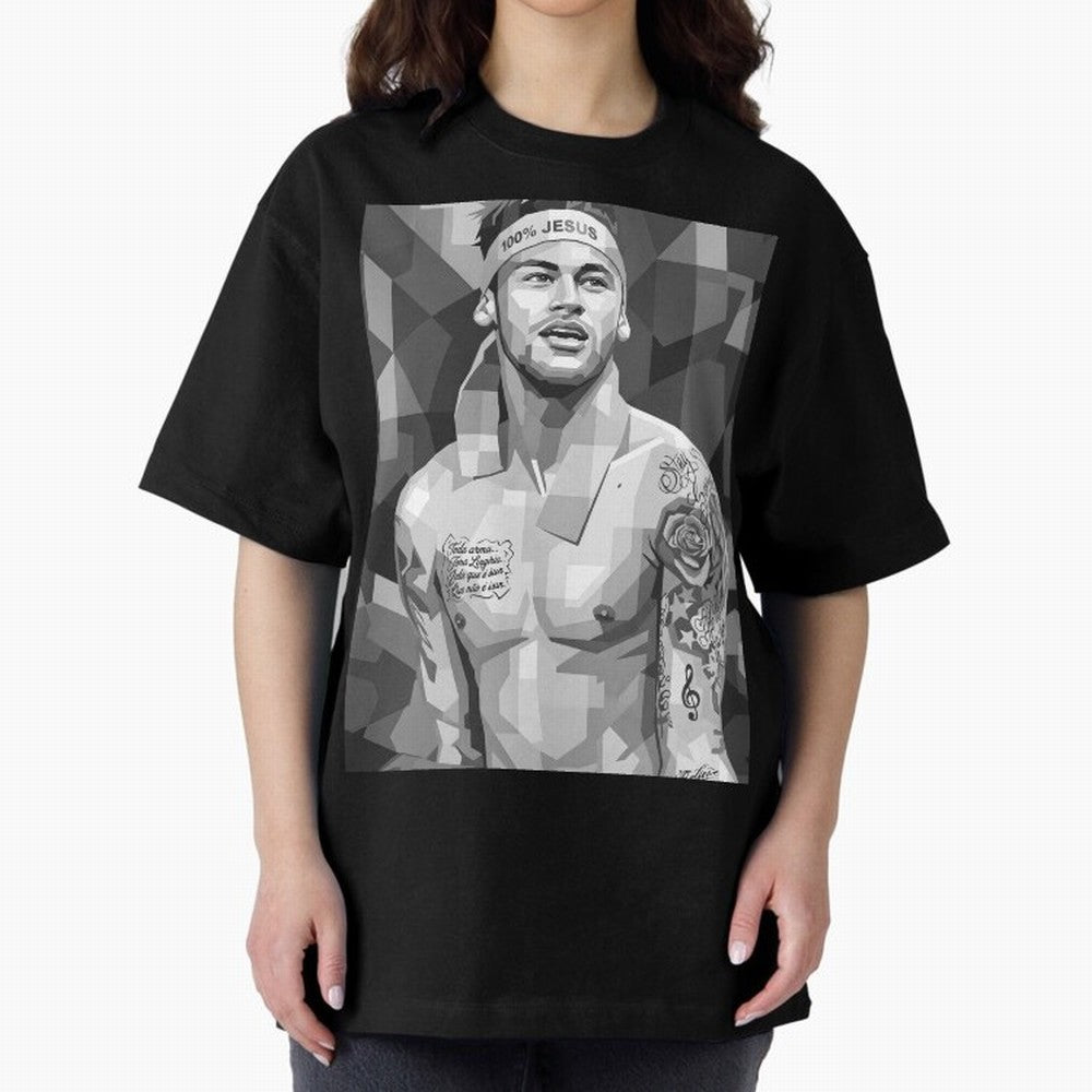 Neymar Grayscale Classic T-Shirt Support Your Favorite Stars during the FIFA World Cup 2026 USA Canada Mexico Journey through Neymar, Haaland and Cristiano Ronaldo Highlights, Spain Pride, Classic Soccer Heritage, Championship Pressure, Fan Loyalty