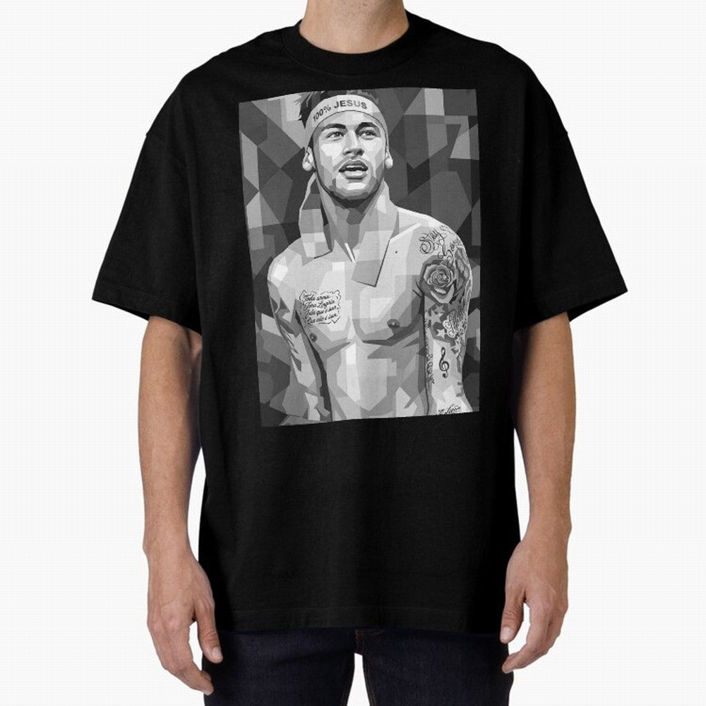 Neymar Grayscale Classic T-Shirt Support Your Favorite Stars during the FIFA World Cup 2026 USA Canada Mexico Journey through Neymar, Haaland and Cristiano Ronaldo Highlights, Spain Pride, Classic Soccer Heritage, Championship Pressure, Fan Loyalty