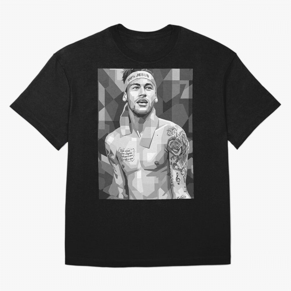 Neymar Grayscale Classic T-Shirt Support Your Favorite Stars during the FIFA World Cup 2026 USA Canada Mexico Journey through Neymar, Haaland and Cristiano Ronaldo Highlights, Spain Pride, Classic Soccer Heritage, Championship Pressure, Fan Loyalty