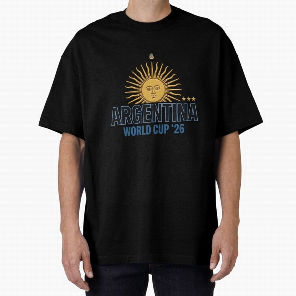 Argentina Football Sun of May - World Cup 2026 Gold Edition Essential T-Shirt Embrace Global Football Passion for FIFA World Cup 2026, Built around Messi, Neymar and Mbappe, Argentina, France and Brazil, Stadium Memories, Football Loyalty,