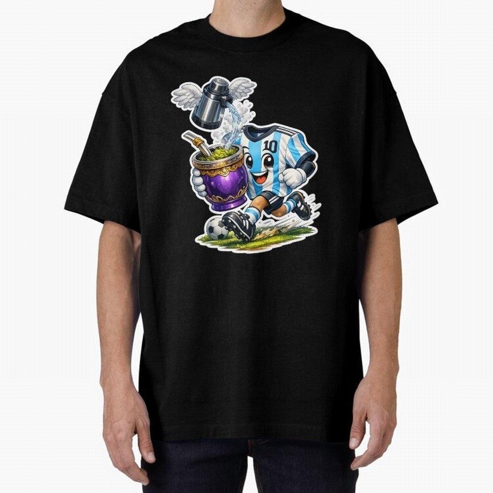 Vamos Argentina ¨C Mate & Football Forever - Argentina Football Mate Mascot - Messi 10 Soccer Fan Art Classic T-Shirt Join Match Day Hype around FIFA World Cup 2026, Messi and Cristiano Ronaldo, England, Football Passion, Legendary Performances,