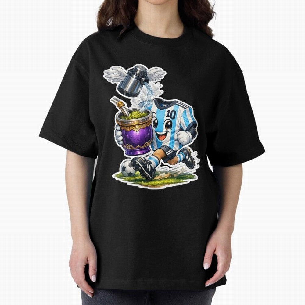 Vamos Argentina ¨C Mate & Football Forever - Argentina Football Mate Mascot - Messi 10 Soccer Fan Art Classic T-Shirt Join Match Day Hype around FIFA World Cup 2026, Messi and Cristiano Ronaldo, England, Football Passion, Legendary Performances,