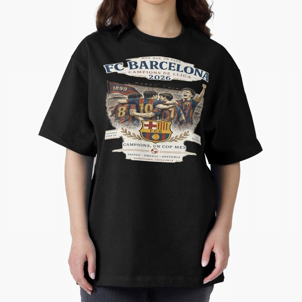 FC Barcelona Champions Vintage 2026 Oversized T-Shirt Celebrate the Stars of the FIFA World Cup 2026 Group Stage Journey through Neymar Highlights, France Pride, Football Festival Excitement, Trophy Ambitions, Country Rivalries and Star Player