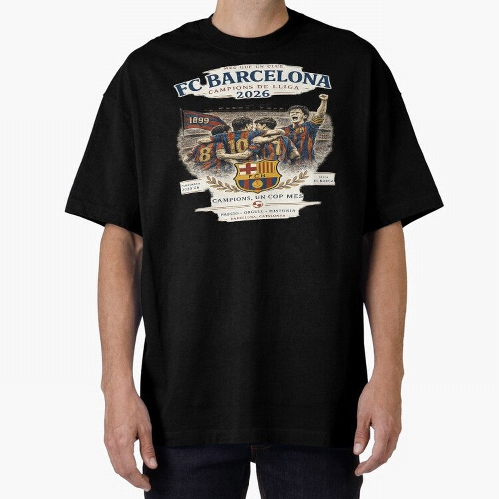 FC Barcelona Champions Vintage 2026 Oversized T-Shirt Celebrate the Stars of the FIFA World Cup 2026 Group Stage Journey through Neymar Highlights, France Pride, Football Festival Excitement, Trophy Ambitions, Country Rivalries and Star Player