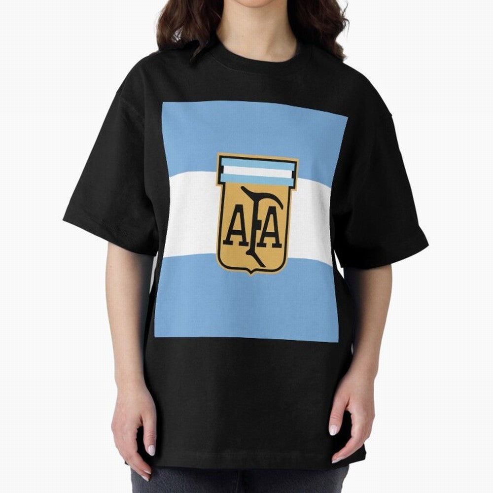 Argentina | 2026 World Cup Fan Apparel Oversized T-Shirt Follow the FIFA World Cup 2026 USA Canada Mexico Journey through Messi, Neymar and Mbappe Highlights, Argentina and Brazil Pride, Vintage Soccer Flavor, Modern Football Stars, National Flags