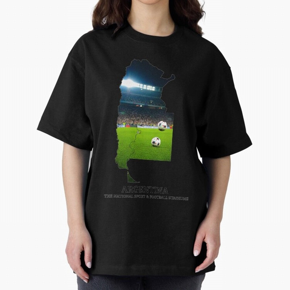Argentina Map Art - Football Passion & National Stadiums Design Classic T-Shirt Showcase the FIFA World Cup 2026 Group Stage Journey through Haaland and Mbappe Highlights, Brazil, Portugal and Argentina Pride, Stadium Chants, National Pride, Trophy