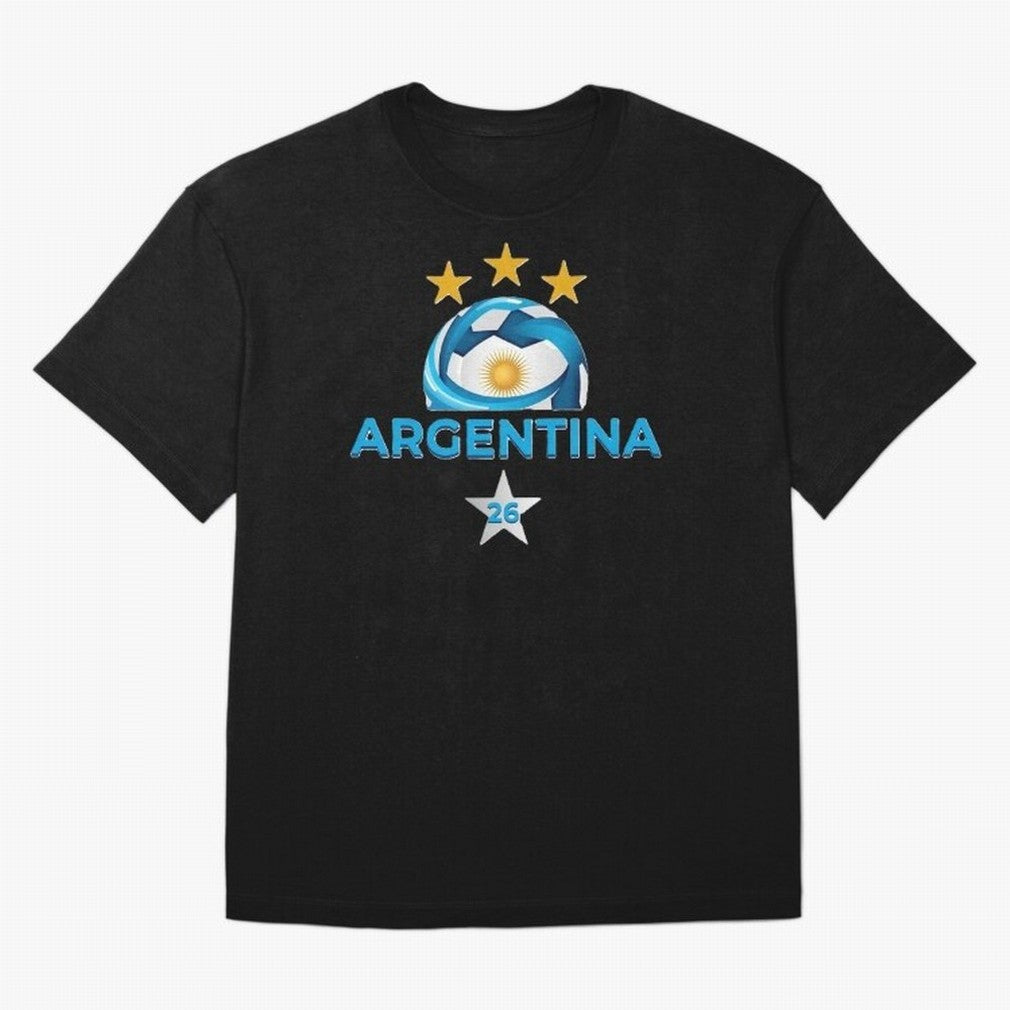 Argentina 2026 Stars Oversized T-Shirt Celebrate Supporters United by FIFA World Cup 2026 USA Canada Mexico Spirit, Filled with England, France and Netherlands, Cristiano Ronaldo, Worldwide Fan Energy, Dramatic Goals, Stadium Lights and