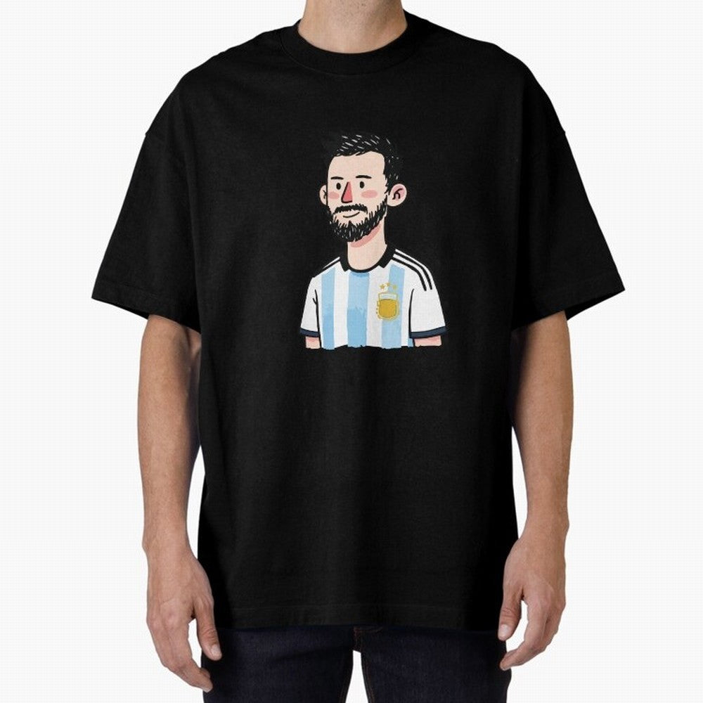 Argentina Soccer Football Player Oversized T-Shirt Relive Legendary Nights from the FIFA World Cup 2026 Group Stage Journey through Messi, Neymar and Mbappe Highlights, Brazil, Portugal and Argentina Pride, Goal Celebration Energy, Supporter