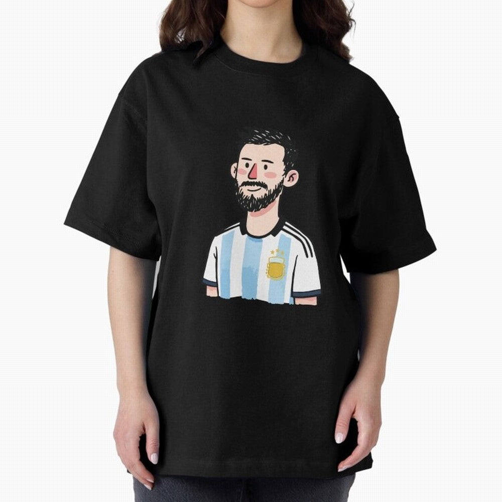 Argentina Soccer Football Player Oversized T-Shirt Relive Legendary Nights from the FIFA World Cup 2026 Group Stage Journey through Messi, Neymar and Mbappe Highlights, Brazil, Portugal and Argentina Pride, Goal Celebration Energy, Supporter