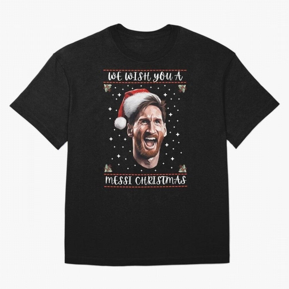 Messi Christmas Funny Football Holiday Classic T-Shirt Feel the Heartbeat of FIFA World Cup 2026 Group Stage for Fans of CR7 and Messi and Argentina and Brazil, Bringing Stadium Memories, Football Loyalty, International Chants and Championship