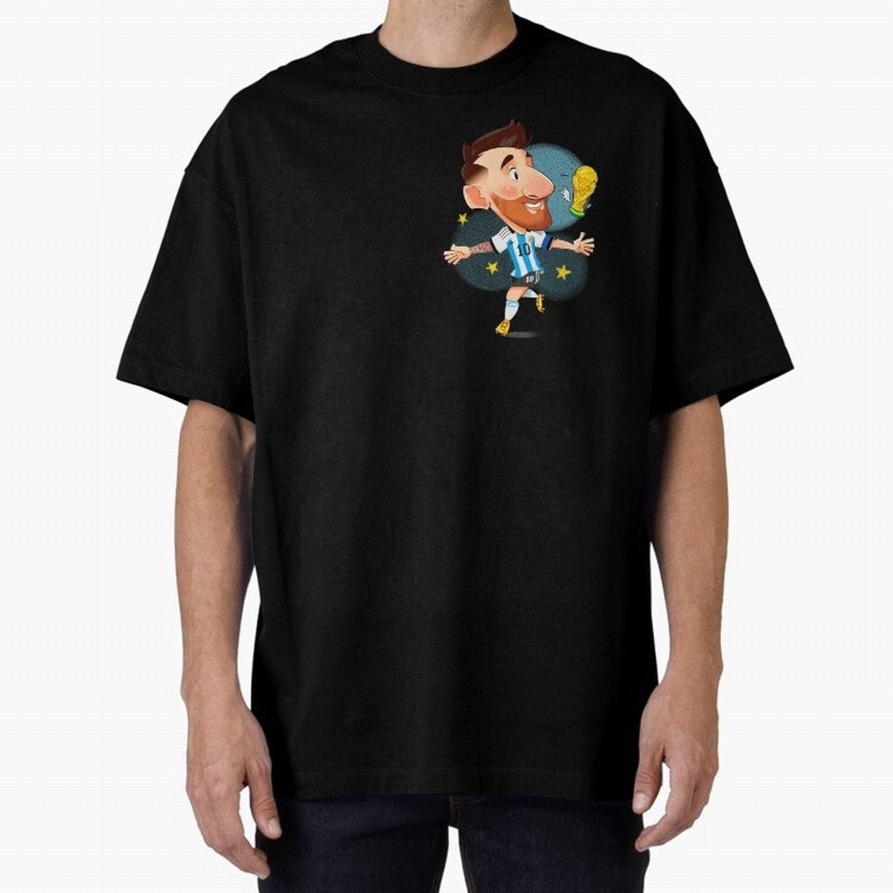 Messi GOAT Oversized T-Shirt Live the Energy of the FIFA World Cup 2026 Group Stage Journey through Messi and Cristiano Ronaldo Highlights, Spain Pride, Soccer Culture, Superstar Moments, National Team Dreams and Competitive Fire; Created for Match