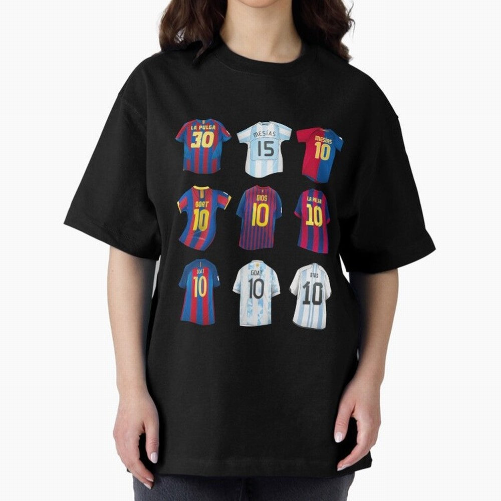 Messi Era Football Jerseys Oversized T-Shirt Celebrate Rivalries and Pride in FIFA World Cup 2026 Group Stage Spirit, Connected to England, France and Netherlands, Neymar, Football Passion, Legendary Performances, Festival Vibes and Supporter