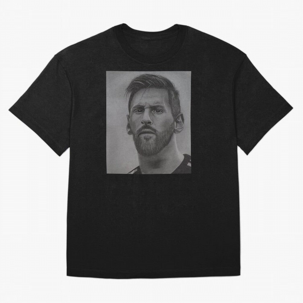 Messi Focused Portrait Art Classic T-Shirt Relive FIFA World Cup 2026 Group Stage Featuring Neymar, Haaland and Cristiano Ronaldo, France Energy, Championship Spirit, Famous Goals, Roaring Crowds and International Football Unity; Great for