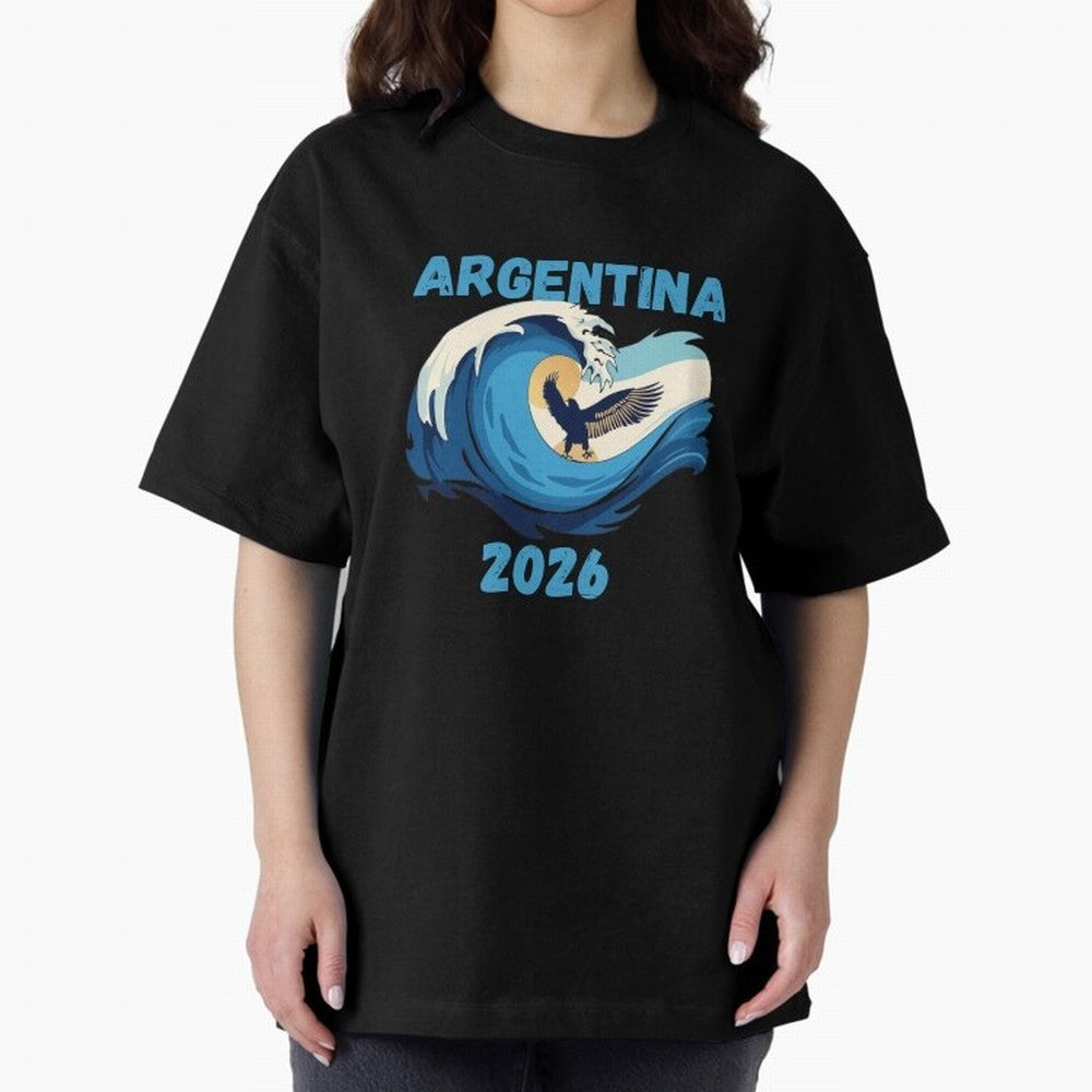 Camiseta y Calcoman¨ªa Argentina - Dise?o Bandera Albiceleste para Hinchas. Oversized T-Shirt Stand Out with Spirit from the FIFA World Cup 2026 Journey through Neymar, Haaland and Cristiano Ronaldo Highlights, Argentina and Brazil Pride, Fan