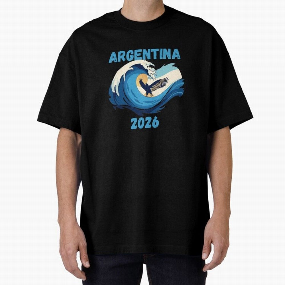 Camiseta y Calcoman¨ªa Argentina - Dise?o Bandera Albiceleste para Hinchas. Oversized T-Shirt Stand Out with Spirit from the FIFA World Cup 2026 Journey through Neymar, Haaland and Cristiano Ronaldo Highlights, Argentina and Brazil Pride, Fan