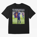 Lional Messi Poster Design Oversized T-Shirt Embrace FIFA World Cup 2026 for Fans of Neymar, Haaland and Cristiano Ronaldo and Netherlands, Bringing Vintage Soccer Flavor, Modern Football Stars, National Flags and Final Night Emotion; Created for